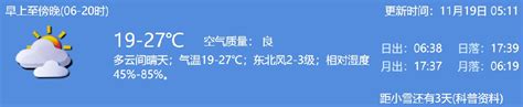 2021年11月19日深圳天气多云间晴天 深圳本地宝