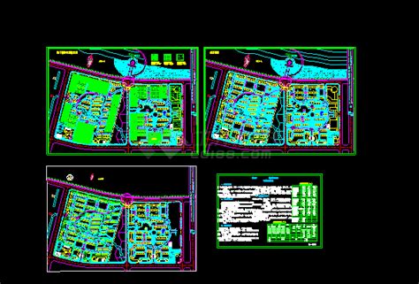 某绿色生态小区总平面规划设计cad施工方案图住宅小区土木在线