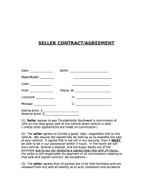 Seller Contract Agreement Doc Template Pdffiller