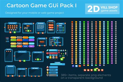 Cartoon Game Gui Pack I Illustrations ~ Creative Market