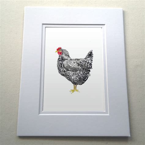 Dominique Hen Print Watercolor Chicken Print Chicken Etsy