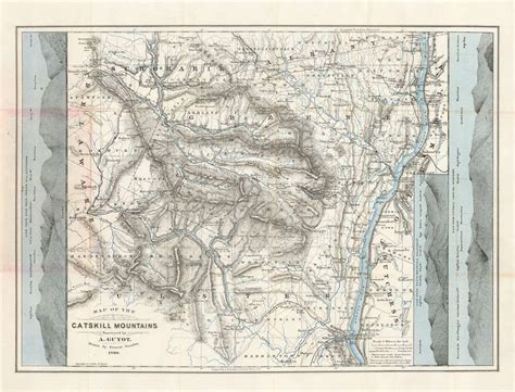 Map Of The Catskill Mountains Surveyed By A Guyot Drawn By Ernest