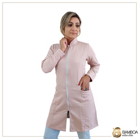 Jaleco Feminino Gabardine Rose Z Per Bamboa