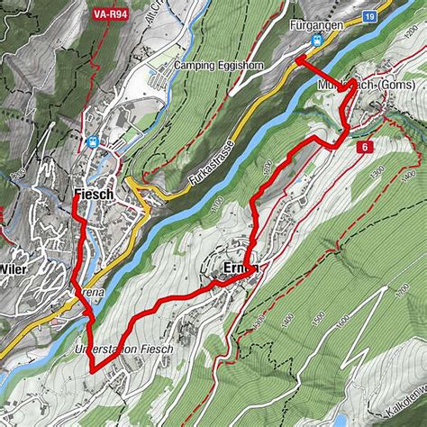 Wanderung über Goms Bridge ins Musikdorf Ernen bis Fiesch BERGFEX