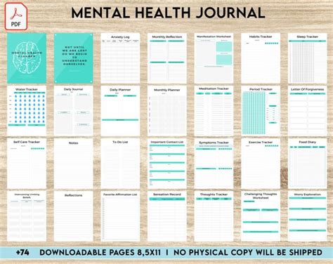 Free Self Care Journal Pdf Printable X Inch A Size For Journal