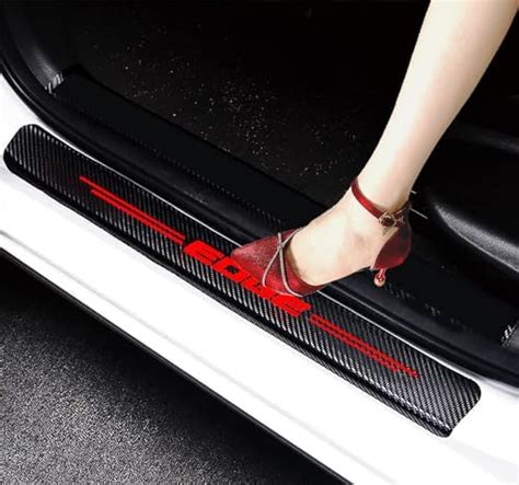 Pcs Edge Door Sill Protector Reflective D Carbon Fiber Sticker