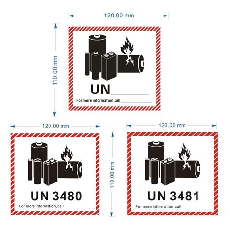 Lithium Ion Battery Un3481 Un3480 Un3490 Air Shipment Caution Sticker