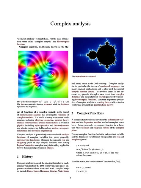 Complex Analysis Pdf Holomorphic Function Complex Analysis