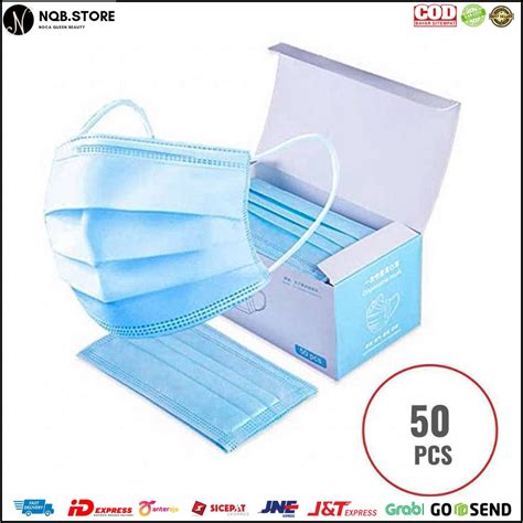 Jual Masker 3 Ply Medis Disposable Isi 50 Pcs Tiga Lapis Kesehatan