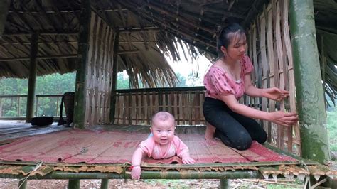 Busy Day Single Mother And 4 Month Old Daughter Harvest Jackfruit And Set Up A Bamboo Kitchen