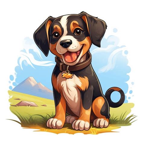 Premium Ai Image A Cute Dog Sitting Vector Style Illustration