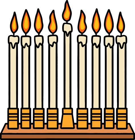 Hanukkah Menorah Cartoon Colored Clipart 12626470 Vector Art at Vecteezy