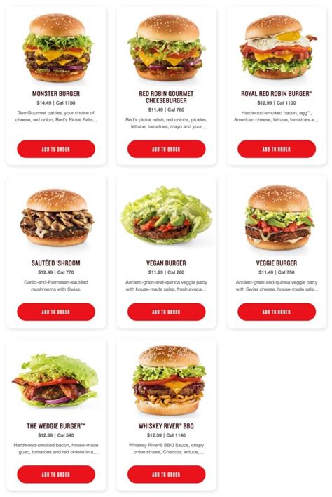 Red Robin Menu With Prices Updated May 2024