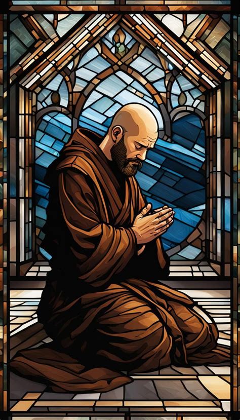 Praying Monk Stained Glass Ai Generated Artwork Nightcafe Creator