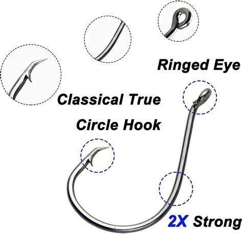 50pcs Fish Strong Offset Sport Circle Fishing Hook Black High Carbon