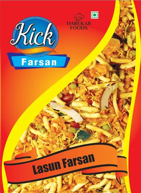 Kick Namkeen Lasun Farsan Packaging Size 500 Grams Packaging Type