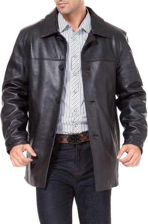 BGSD Men Samuel New Zealand Lambskin Leather Car Coat Also Available