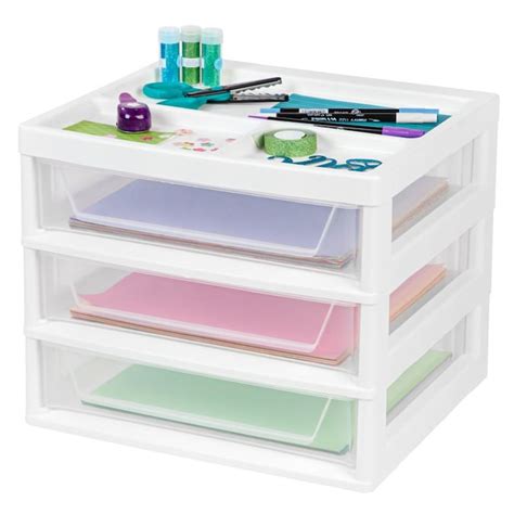 Iris 3 Compartment 3 Drawers Plastic Drawer In The Storage Cubes