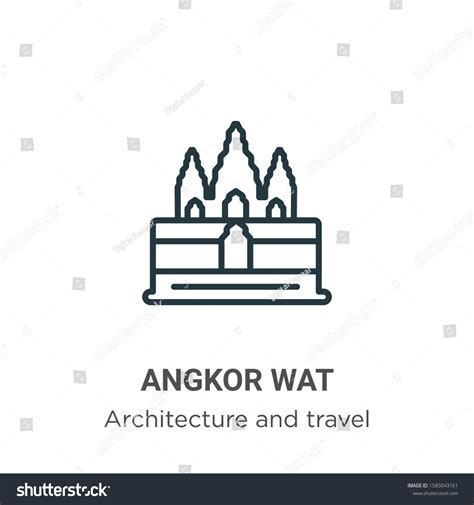 Angkor Wat Outline Vector Icon Thin Stock Vector (Royalty Free ...