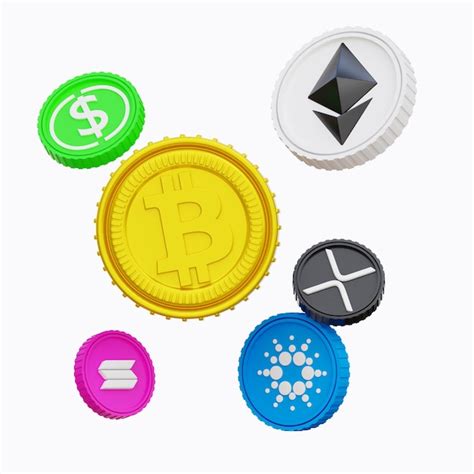 Premium PSD Cryptocurrency Coins 3d Render