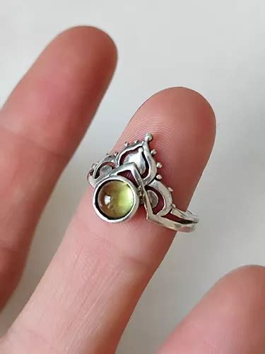 Anillo Cristal Peridoto Modelo Reina Plata Coraocristales Envío gratis