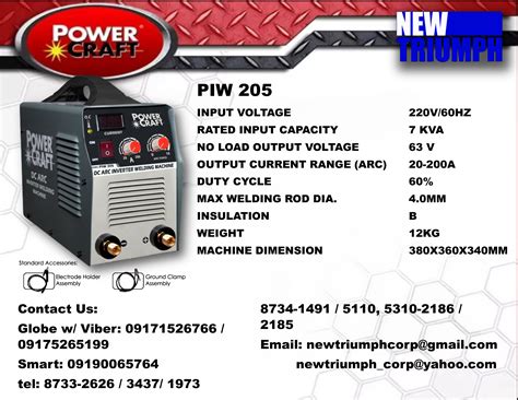 Powercraft DC ARC Inverter Welding Machine 200A PIW 205i Lazada PH