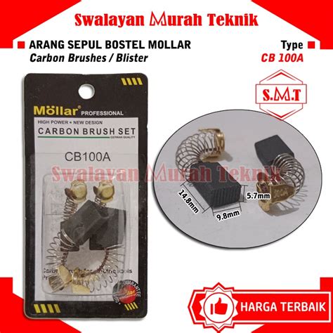 Jual MOLLAR CARBON BRUSH CB100A ARANG SEPUL BOSTEL MESIN GERINDA