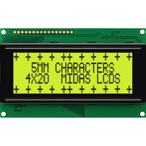 Midas Displays Mc42005a6w Spr V2 4x20 Character Cob Lcd Reflective 5mm