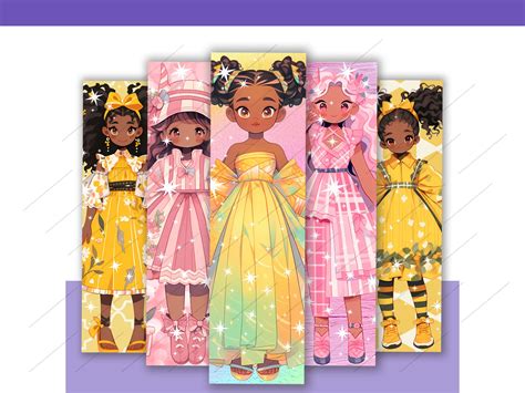 African Fantasy Characters A04 75 Bookmarks Digital Download 2x6 Gift ...