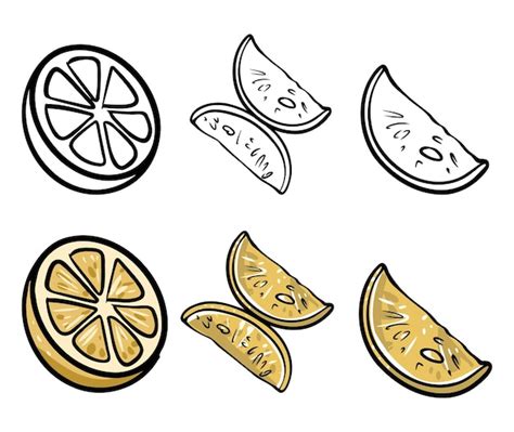 Premium Vector Lemon Set Abstract Modern Set Of Lemon Icons Whole