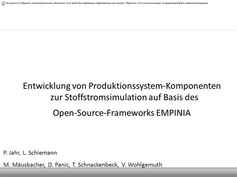 Entwicklung Von Produktionssystem Komponenten Zur Stoffstromsimulation