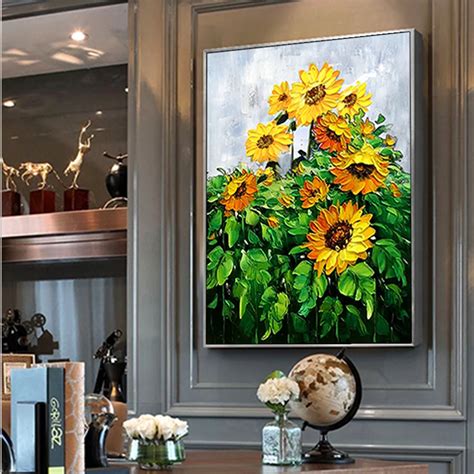 Oil Painting Pure Hand Painted Sunflower Flowers Van Gogh Famous