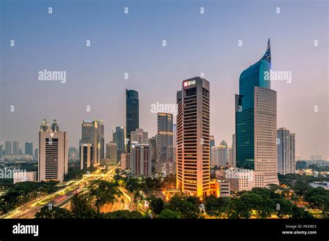 City skyline at dusk, Jakarta, Indonesia Stock Photo - Alamy
