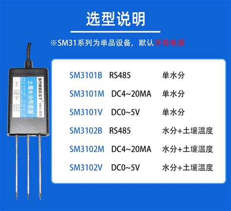 Rs485工业型土壤水分温度传感器 Sm3102b Product 产品概述与介绍