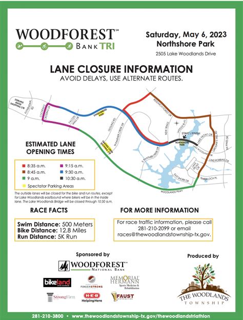 Avoid travel delays on May 6, 2023, during Woodforest Bank TRI - Hello ...