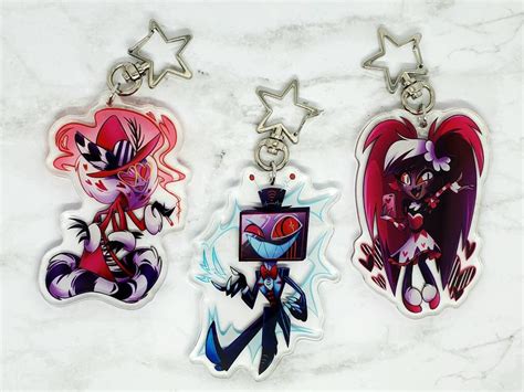 Hazbin Hotel Acrylic Charms Valentino Vox Velvet Etsy