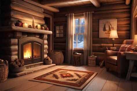 Premium Photo Cozy Cabin Retreat Image