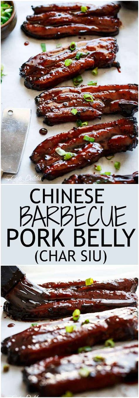 Sticky Chinese Barbecue Pork Belly Char Siu Cafe Delites