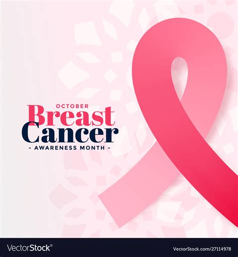 Breast Cancer Awareness October Month Poster Vector Image