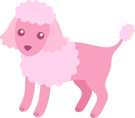 Cute Fluffy Pink Poodle Free Clip Art