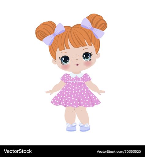 Cute little girl cartoon Royalty Free Vector Image