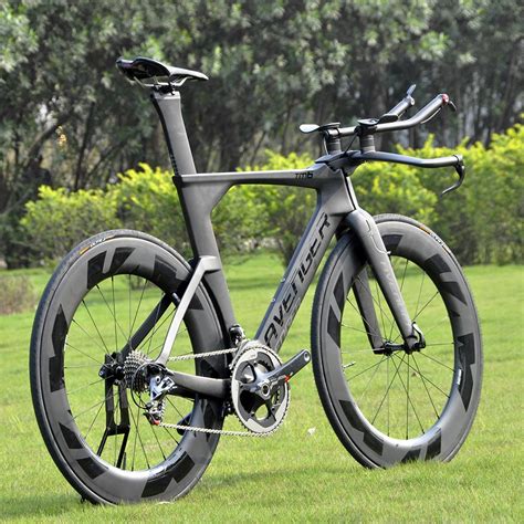 700C Complete Bike TT Bicycle Time Trial Triathlon Carbon Fiber Carbon Black Painting Frame TM6 ...