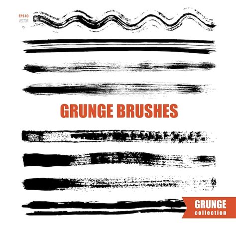 Premium Vector Grunge Vector Brushes Set Grunge Strokes Isolated On