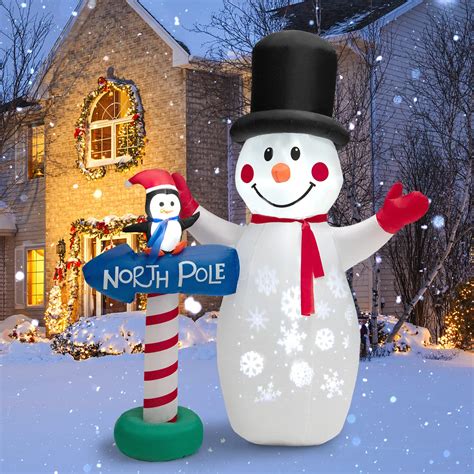 Tangkula 6 Ft Inflatable Christmas Snowman Blow Up Xmas Decoration W