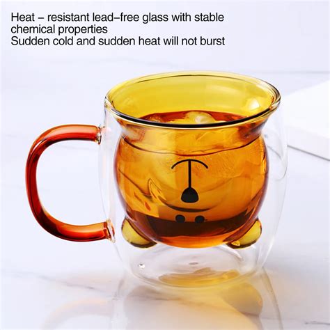 Verres Verrines Carafes Tasses En Verre 250ml Mignon Ours Chat