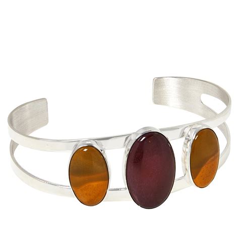 Jay King Sterling Silver Multicolor Mookaite Stone Cuff Bracelet