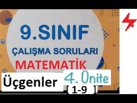 9 Sınıf Çalışma Soruları 4 Ünite Üçgenler 01 09 MEB EBA