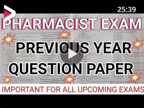 Pharmacist Exam Previous Question Papers HSSC OSSSC MPPEB PMC