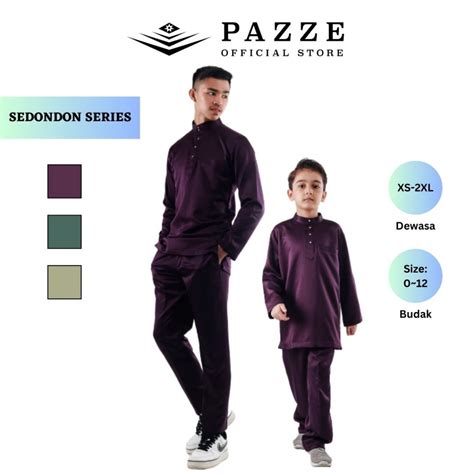 Pazze Baju Melayu Modern Slim Fit Sedondon Series Dark Purple Dusty