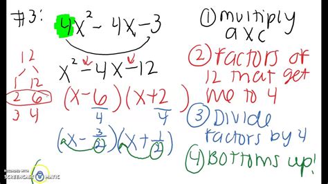 Factoring A Is Greater Than 1 Youtube